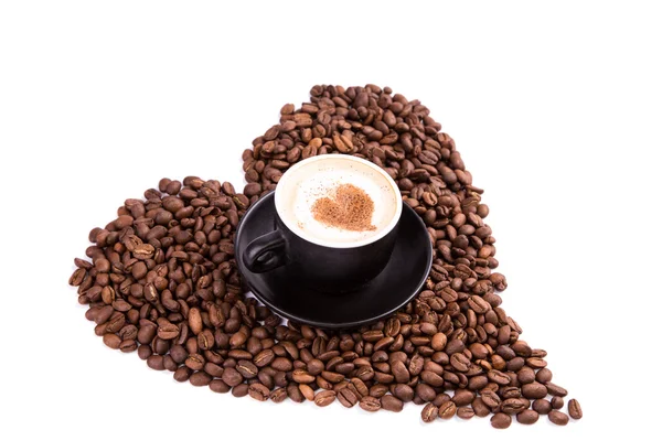 Una taza de café con corazón. Concepto de descanso café . —  Fotos de Stock