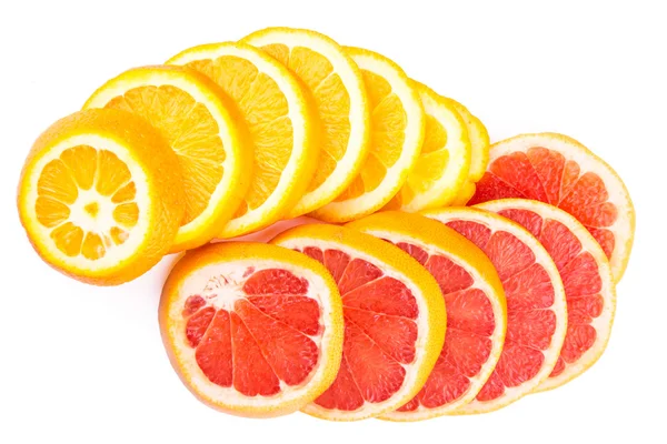 Plasterki pomarańczy i grejpfruta — Zdjęcie stockowe