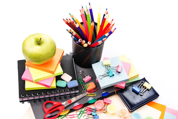 Schule und Büro stationär. zurück zum Schulkonzept — Stockfoto