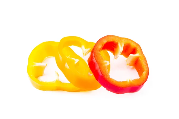 A set of different colors slices of sweet pepper. Health eating concept, diet. — Stock Photo, Image