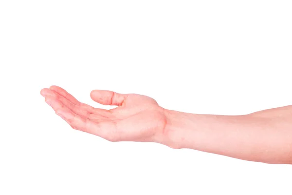 Leere männliche Hand. um Hilfe bitten oder Hilfekonzept vorschlagen. — Stockfoto