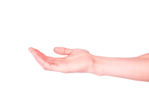 Leere männliche Hand. um Hilfe bitten oder Hilfekonzept vorschlagen. — Stockfoto