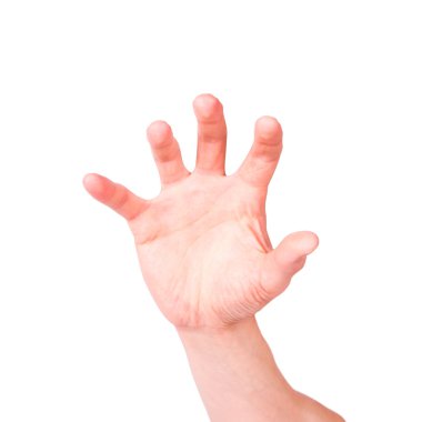 Male hand grabbing something