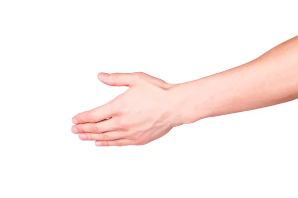 Male hand stretching for handshake — Stockfoto