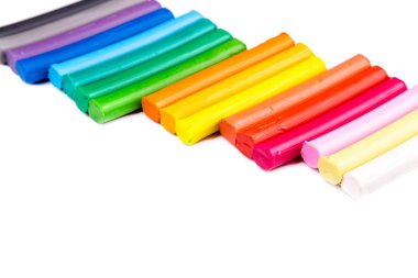 Kil modelleme hamuru barlar, gökkuşağı renkleri