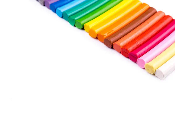 Barras de plastilina de colores arco iris, modelado de arcilla — Foto de Stock