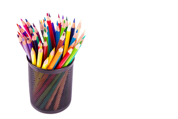 Lápices de color en un puesto de oficina —  Fotos de Stock