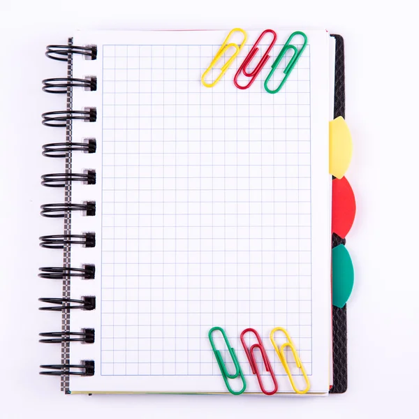 Cuaderno de oficina. De vuelta al concepto escolar. Publicarlo nota . — Foto de Stock