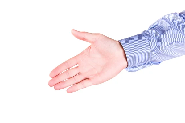 Male hand stretching for handshake — Stok fotoğraf