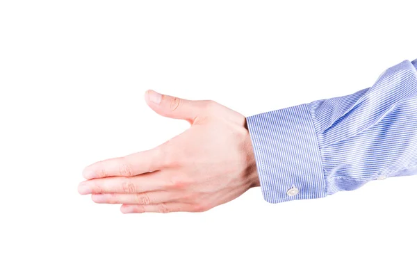 Male hand stretching for handshake — Stok fotoğraf