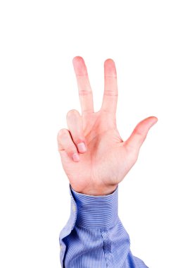 erkek eli gösteren ikinci zafer işareti