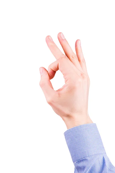 Male hand showing ok sign. Positivity concept. — Stock Photo, Image