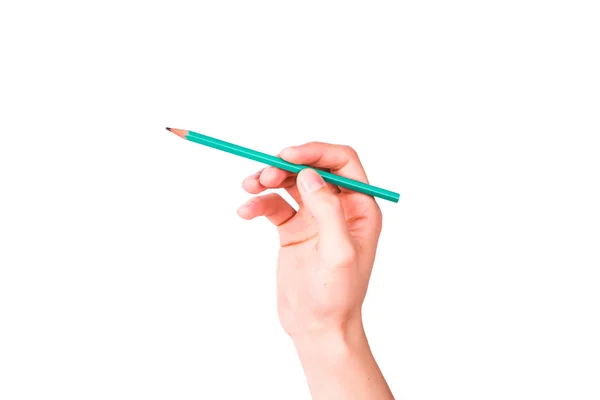 Männliche Hand mit einem Bleistift, der etwas schreibt — Stockfoto