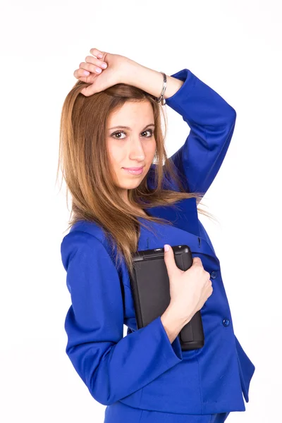 Beautiful business girl in a suit — Stock Photo, Image