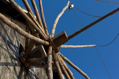 bir yel değirmeni closeup