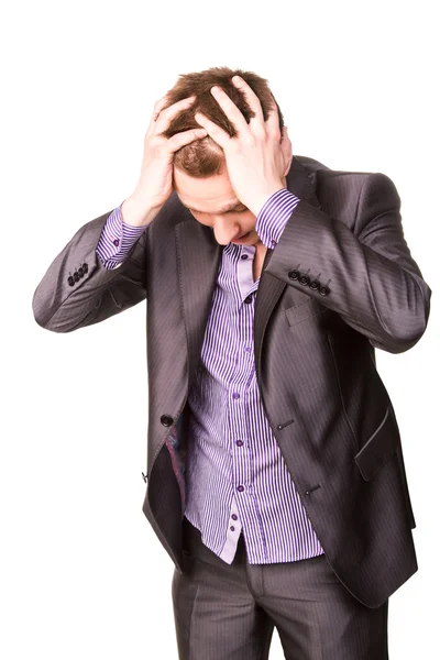 Expressive young businessman frustated — Stock Photo, Image