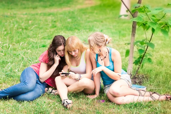 Group Of happy smiling Teenage Students outdoor Stock Image