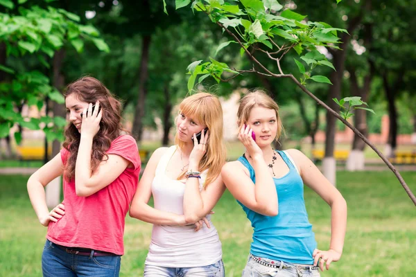 Group Of happy smiling Teenage Students outdoor Stock Photo