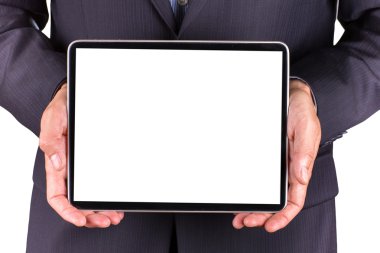 Tablet pc ile genç işadamı el