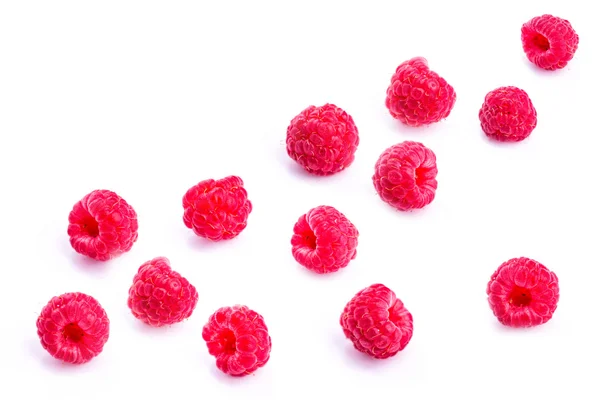 Ripe raspberries isolated on a white — Stock Photo, Image