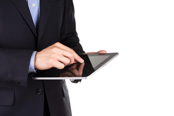 Jungunternehmer mit Tablet-PC in der Hand — Stockfoto