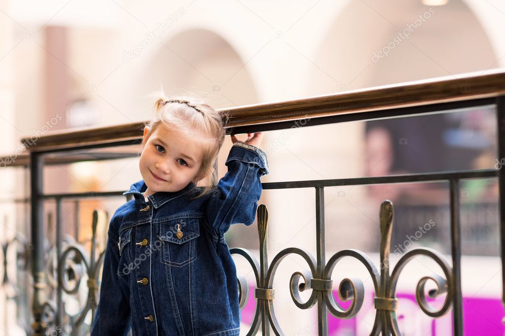 Cute little child in shopping mall