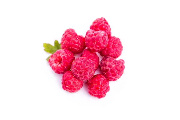 Ripe raspberries isolated on a white — Stock Photo, Image