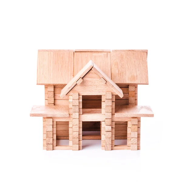 Toy wooden house isolated on white — Stock Photo, Image