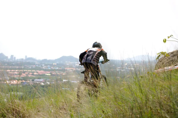 Downhill mountainbike race — Stockfoto