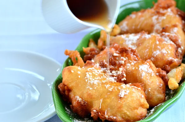 Deep fried sliced banana — Stock Photo, Image