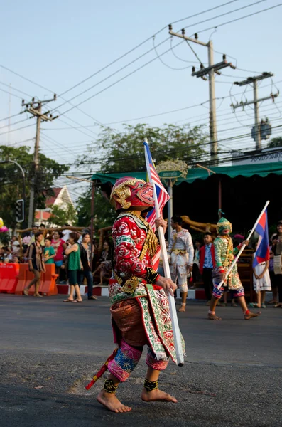 Phranakhonkhiri festival parade 2013 na ulici — Stock fotografie