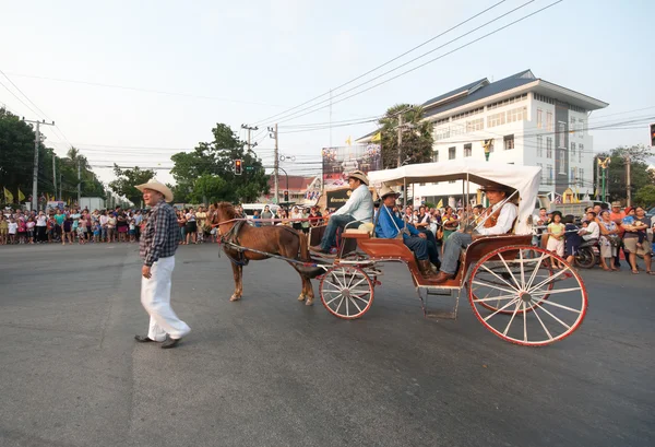 Phranakhonkhiri festival parade 2013 on street — Stock Photo, Image