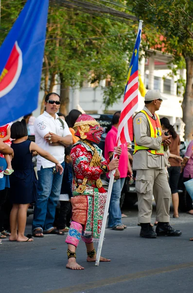 Phranakhonkhiri festival parade 2013 on street — Stock Photo, Image