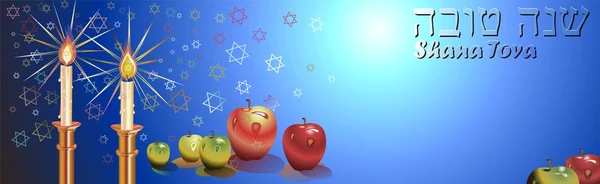 Bandera shana tova — Vector de stock