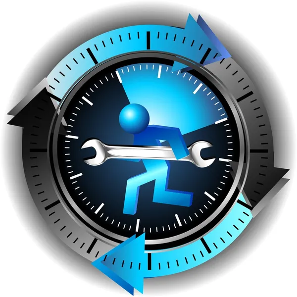 24 時間メンテナンス ロゴ — ストックベクタ