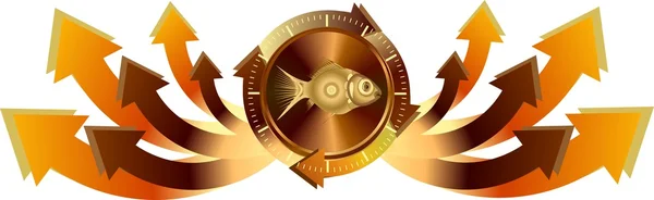 Bandiere di pesce d'oro — Foto Stock