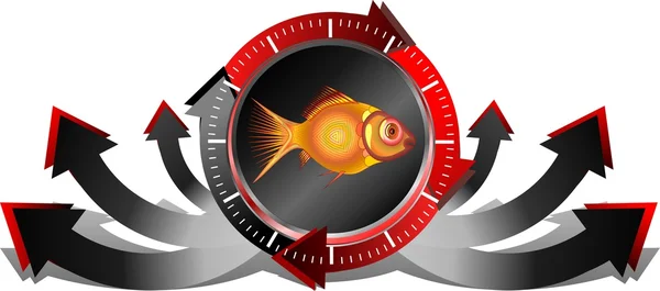 Przycisk ryb — Wektor stockowy