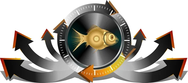 Bouton poisson — Image vectorielle