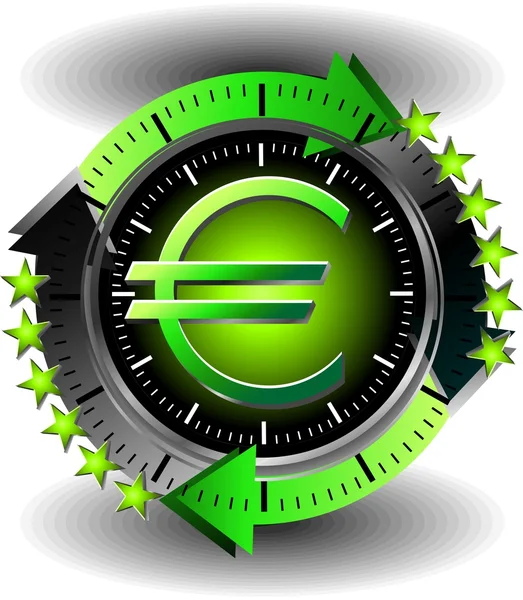 Кнопка евро — стоковый вектор