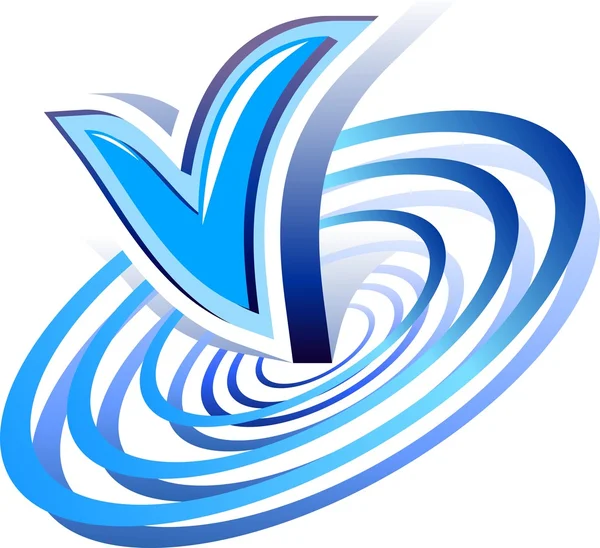承認されたロゴ水 — ストックベクタ
