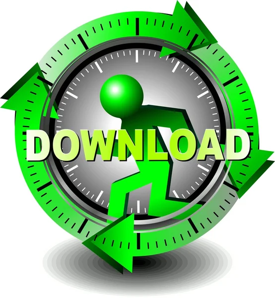 Düğme download — Stok Vektör