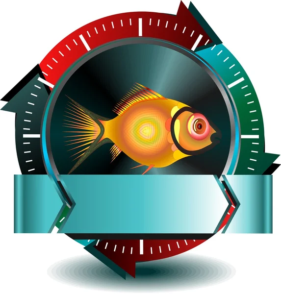 Tlačítko ryb — Stockový vektor