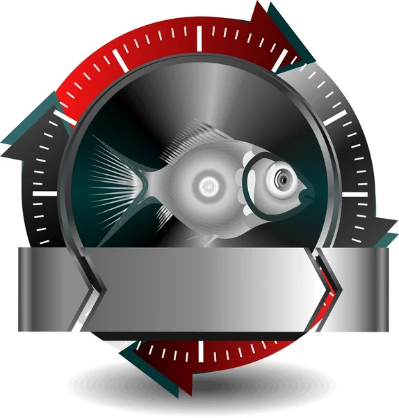 Fish button — Stock Vector