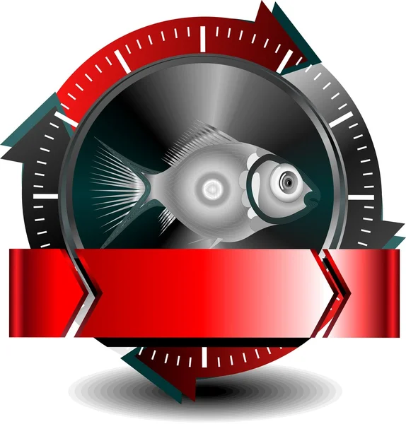 Fish button — Stock Vector