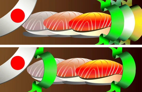 Sushi-Banner gesetzt — Stockvektor