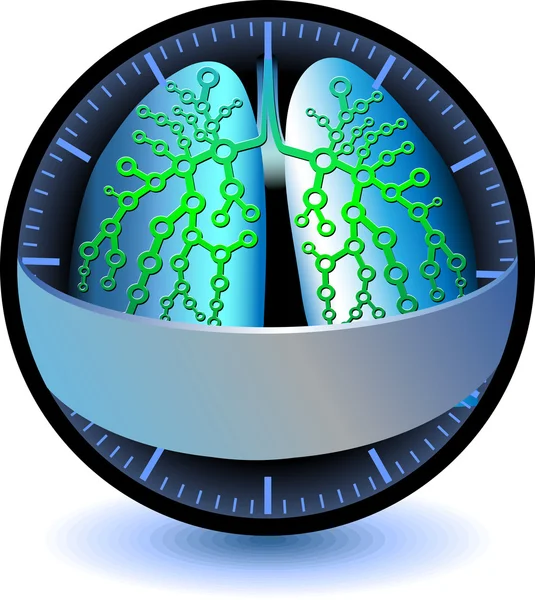 Diagnósticos pulmonares — Vector de stock