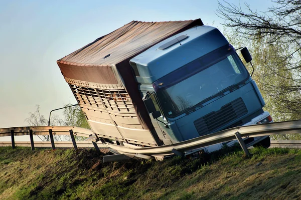 Vrachtwagenongeluk Stockfoto