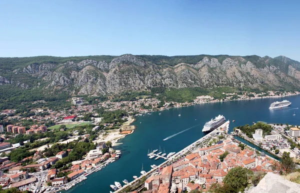 Vista Panoramica Dall Alto Sulla Baia Kotor Montenegro — Foto Stock