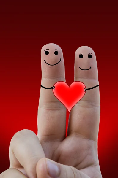 Dedos felizes no amor — Fotografia de Stock