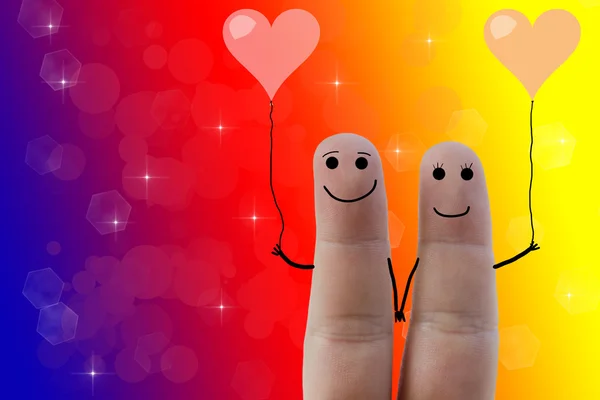 Aşk mutlu parmak — Stok fotoğraf